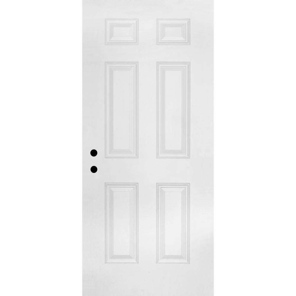 Steves & Sons 36 in. x 79 in. Premium 6-Panel Primed White Steel Front