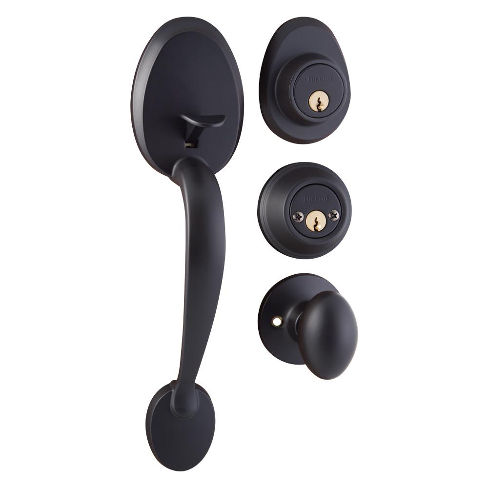 Double Cylinder Deadbolt - Black - Lever Handlesets - Entry Door ...