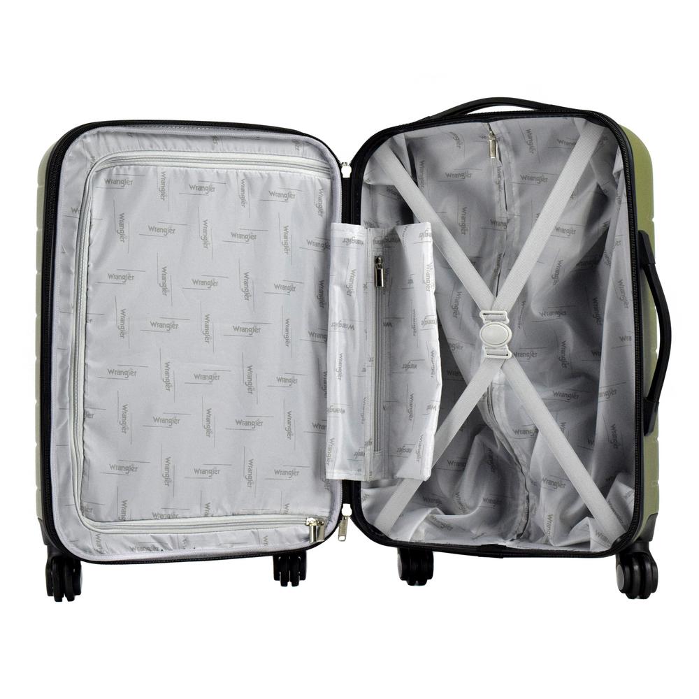 wrangler hardside spinner luggage set with usb port