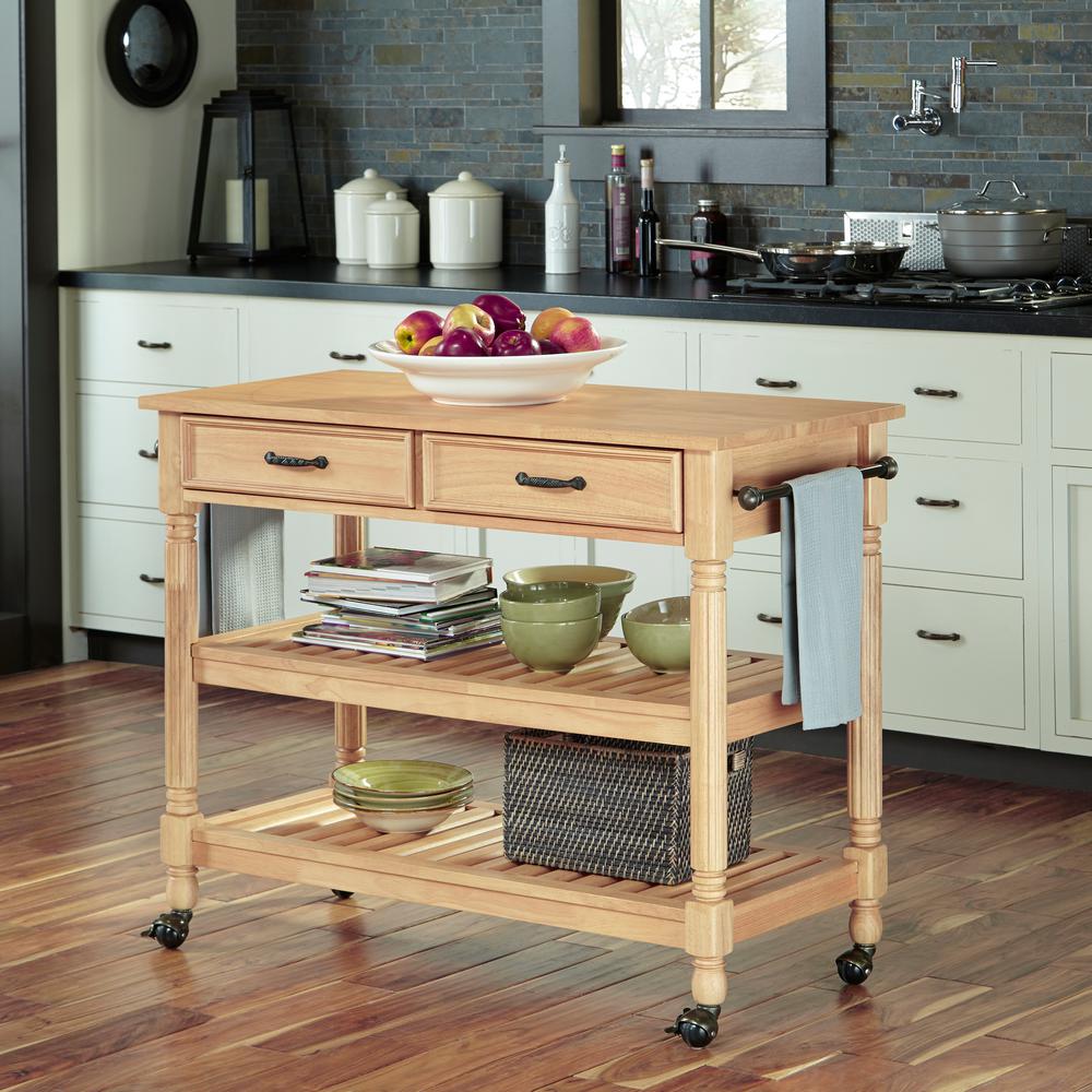 Savannah Maple Kitchen Cart With Drawers