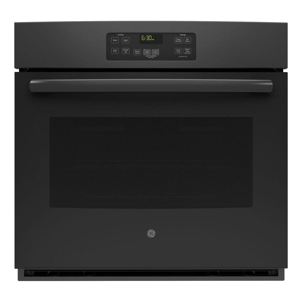 GE 30 In Single Electric Wall Oven Standard Cleaning With Steam In   Black Ge Single Electric Wall Ovens Jt1000dfbb 64 1000 