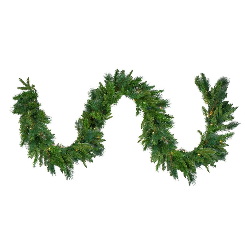 Northlight Real Touch&trade;&#65039; Pre-Lit Mixed Rosemary Pine Artificial Christmas Garland - 9' x 14" - Warm White LED Lights