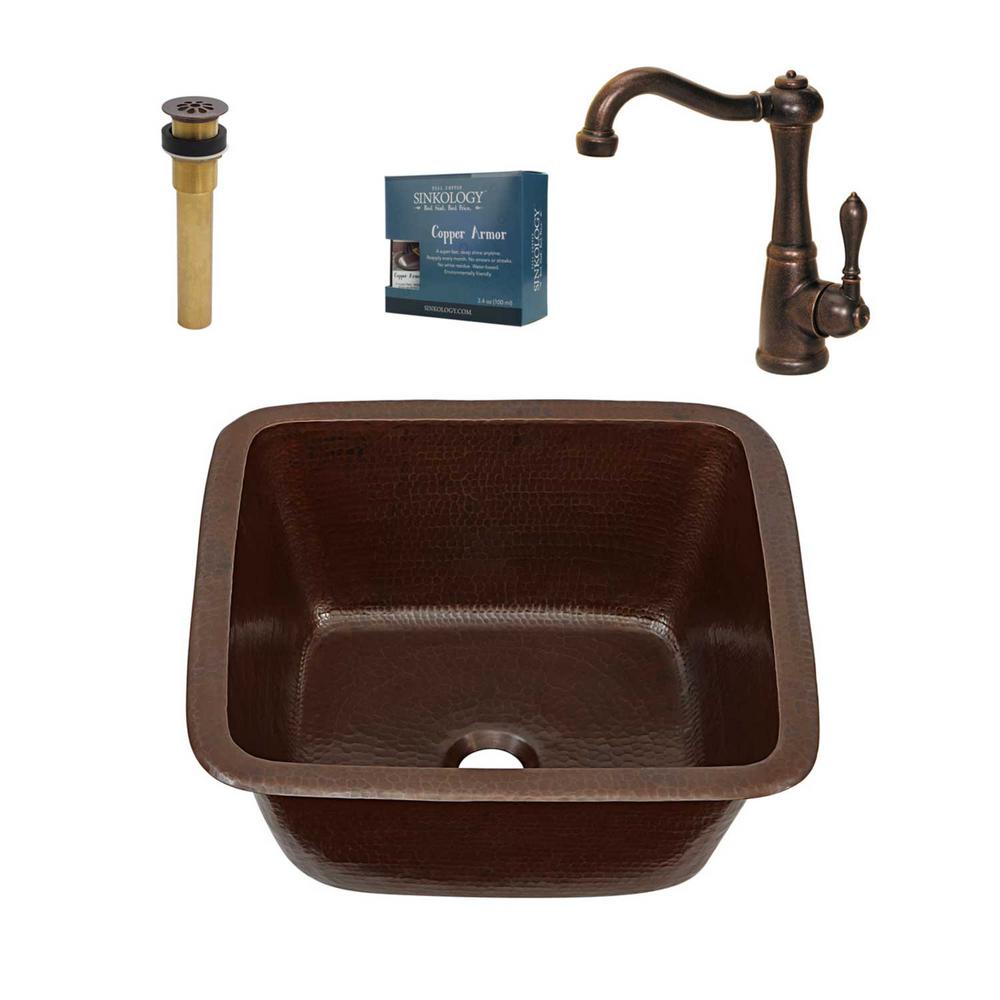 Sinkology Bar Sink Kitchen Sinks The Home Depot Greco All In One Drop Undermount Copper 15 Single