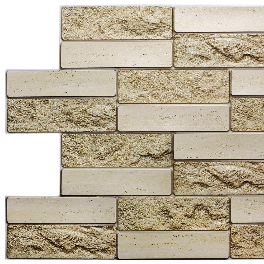 Dundee Deco 3d Falkirk Retro 10 1000 In X 39 In X 19 In Beige Faux Brick Pvc Wall Panel Tp The Home Depot