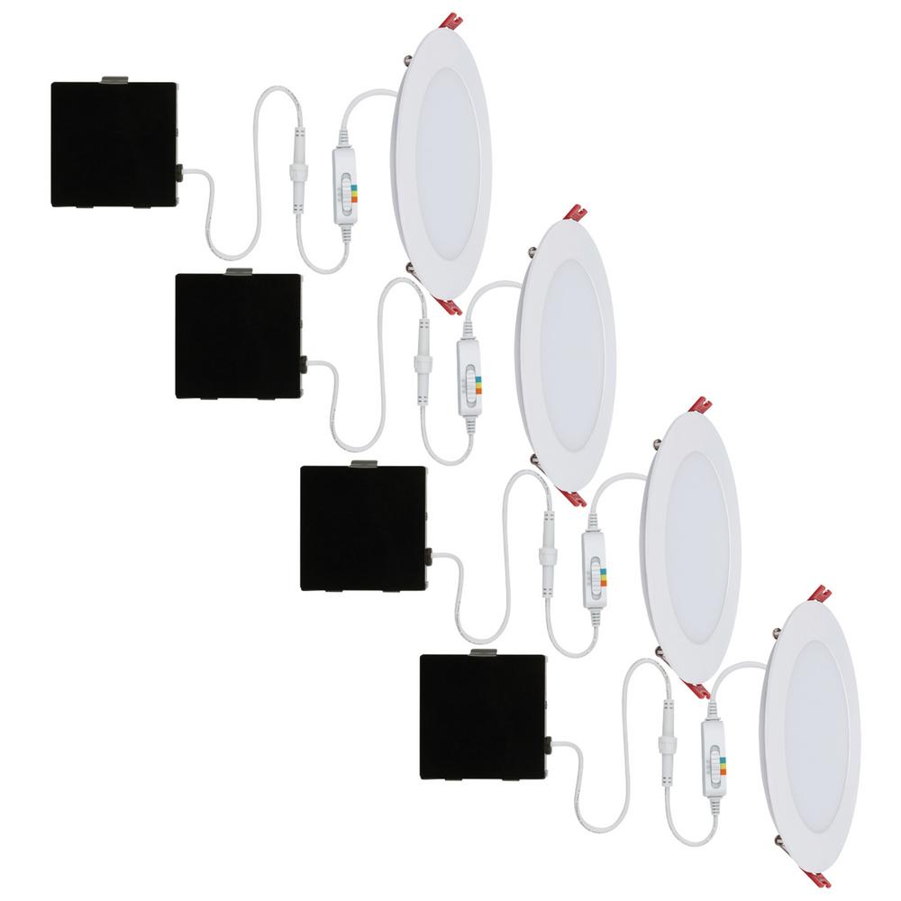 Download Commercial Electric Ultra Slim 6 in. Color Selectable Canless LED Recessed Kit (4-Pack)-91365 ...