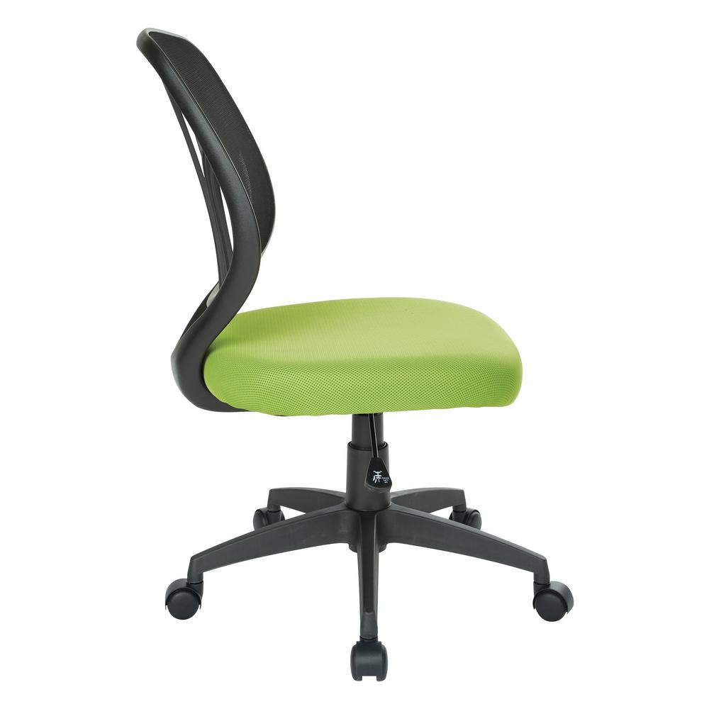 Office Star Products Green Mesh Screen Back Armless Task Chair