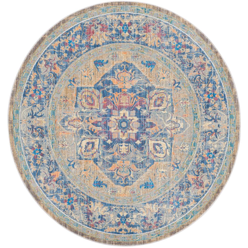 Safavieh Claremont Blue Gold 7 Ft X Round Area Rug Clr664c 7r Safavieh Claremont Blue Gold 7 Ft X Round Area Rug