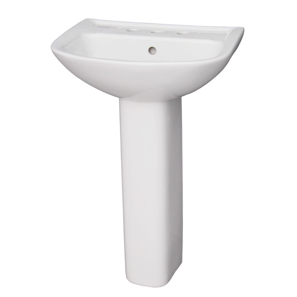 Barclay Products Lara 510 Pedestal Combo Bathroom Sink in White3128WH
