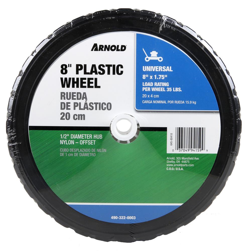 ARNOLD 8/" x1.75 Universal Plastic Replacement LAWN MOWER Wheel Tire 490-322-0003