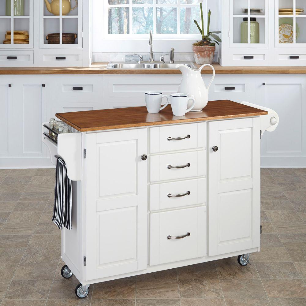 Home Styles Create-a-Cart White Kitchen Cart With Towel Bar-9100-1026G ...