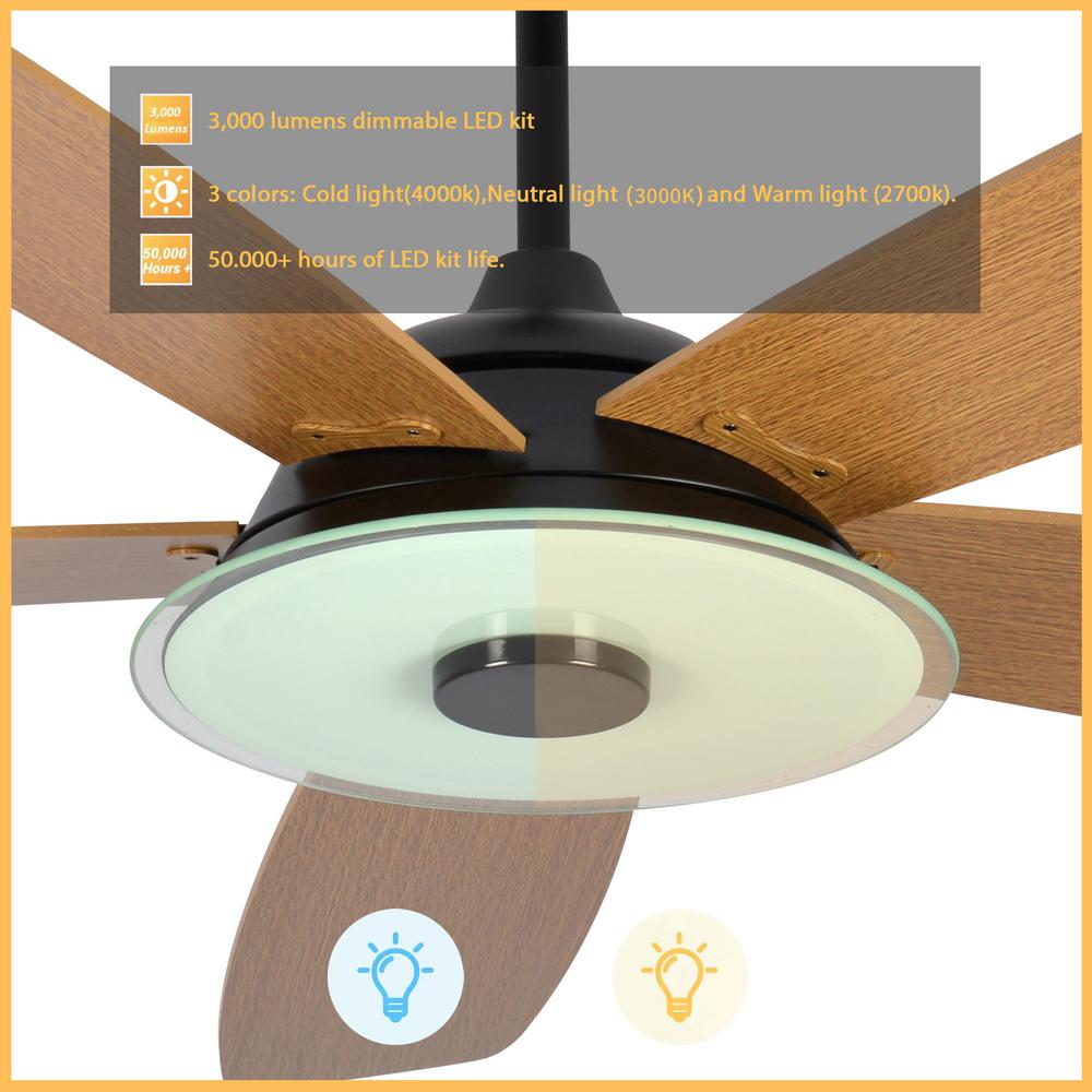 Carro Striker 52 In Integrated Led Indoor Black Smart Ceiling Fan With Light Kit S525h L13 B9 1 The Home Depot