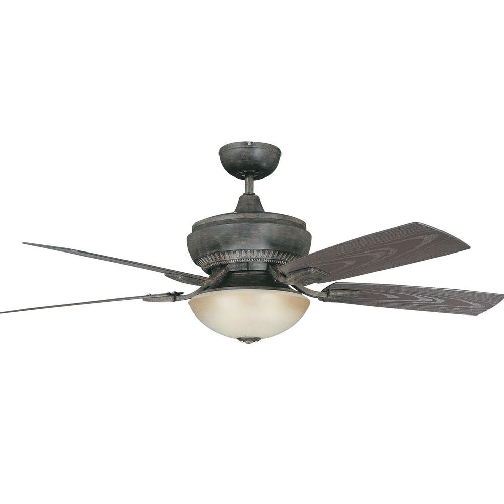 Hampton Bay 52 In Indoor Caffe Patina Ceiling Fan With