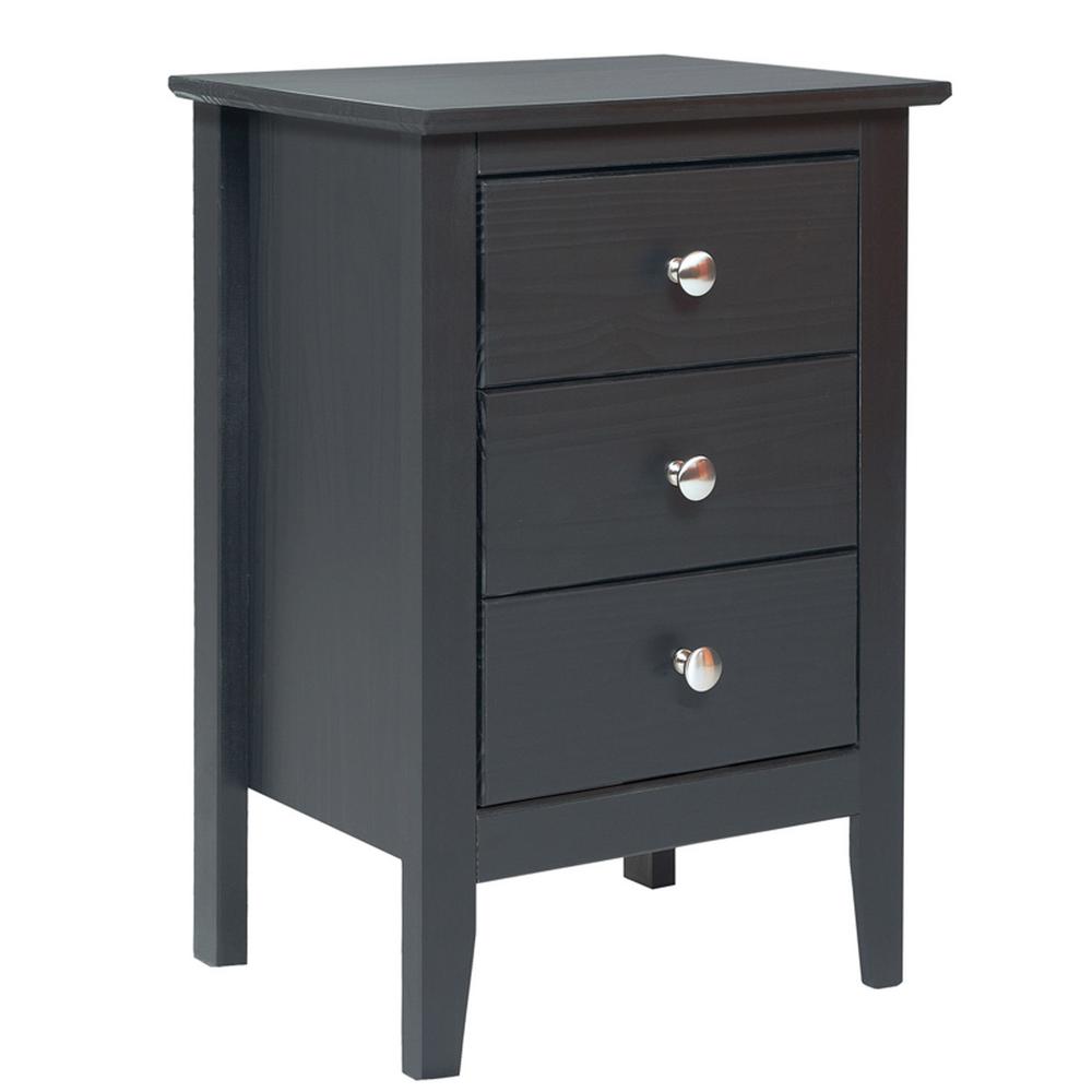 Easy Pieces 3-Drawer Espresso Nightstand-77245 - The Home Depot