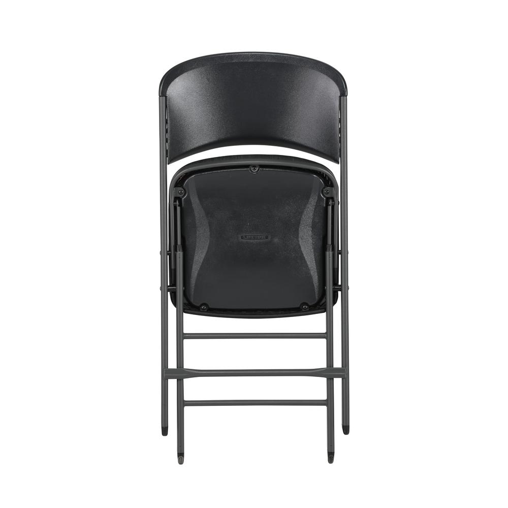 Lifetime Charcoal Gray Fabric Padded Seat Folding Chair 80621