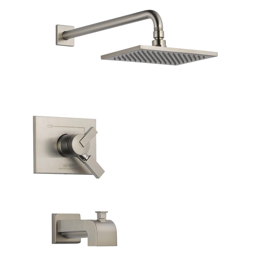 Delta Vero 1-Handle Tub and Shower Faucet Trim Kit in Stainless (Valve ...