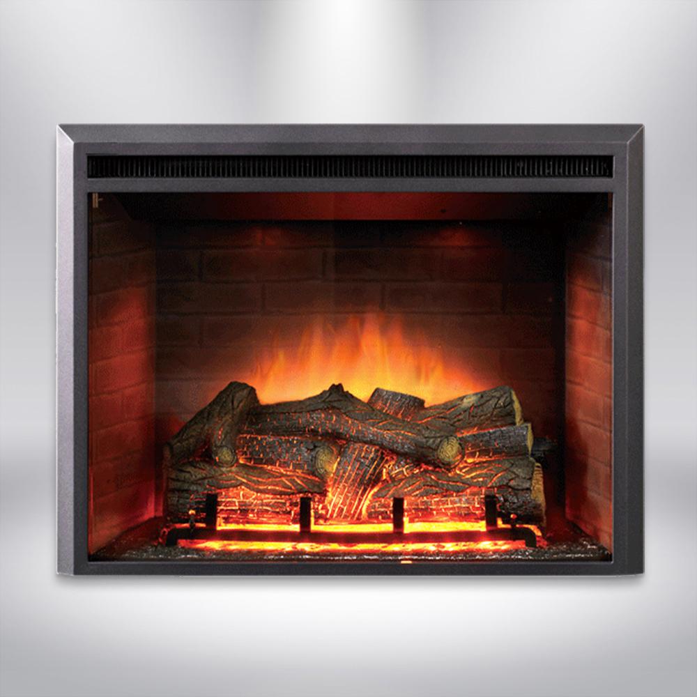 Dynasty Fireplaces 35 In Led Electric Fireplace Insert In Black Matt Ef45d Fgf The Home Depot