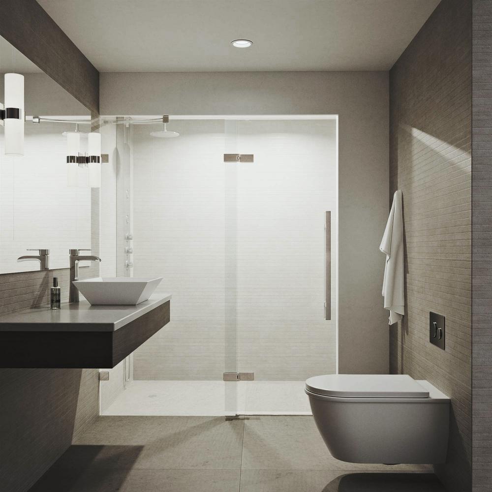 Vigo Roce 48 In X 74 Frameless Hinged Shower Door Vigo Roce 48 In X 74 Frameless Hinged Shower Door Stainless Steel
