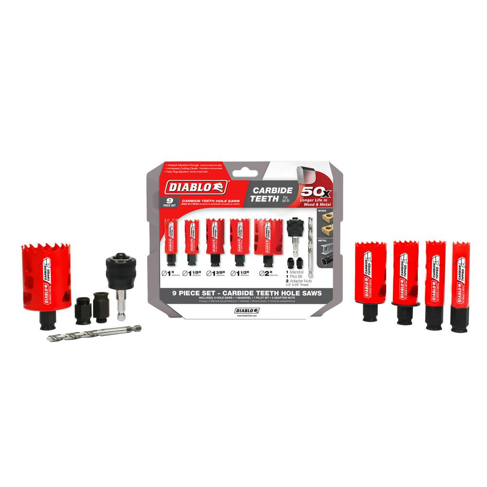 DIABLO General Purpose Carbide Hole Saw Set (9Piece)DHS09SGPCT The