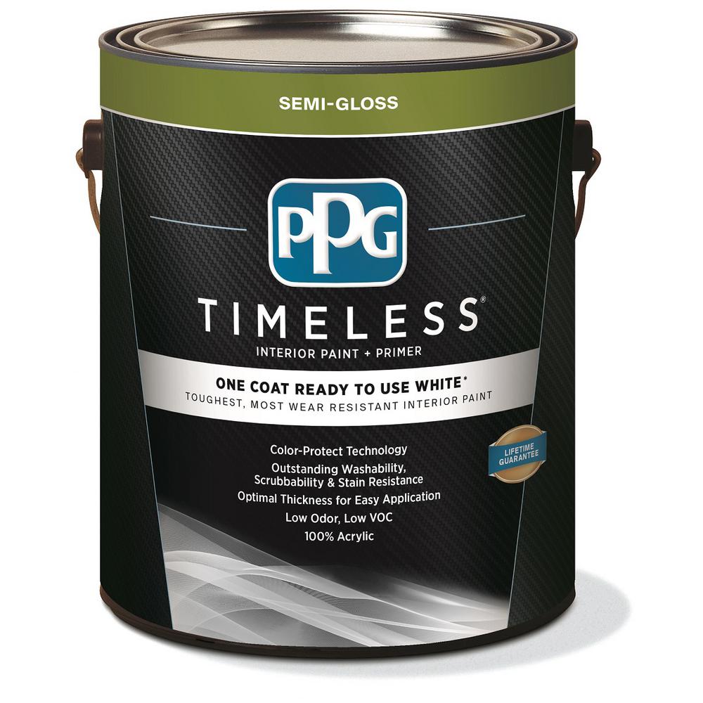 paint coat one b&q Ready White to TIMELESS 1 gal. Interior Gloss Use Semi PPG