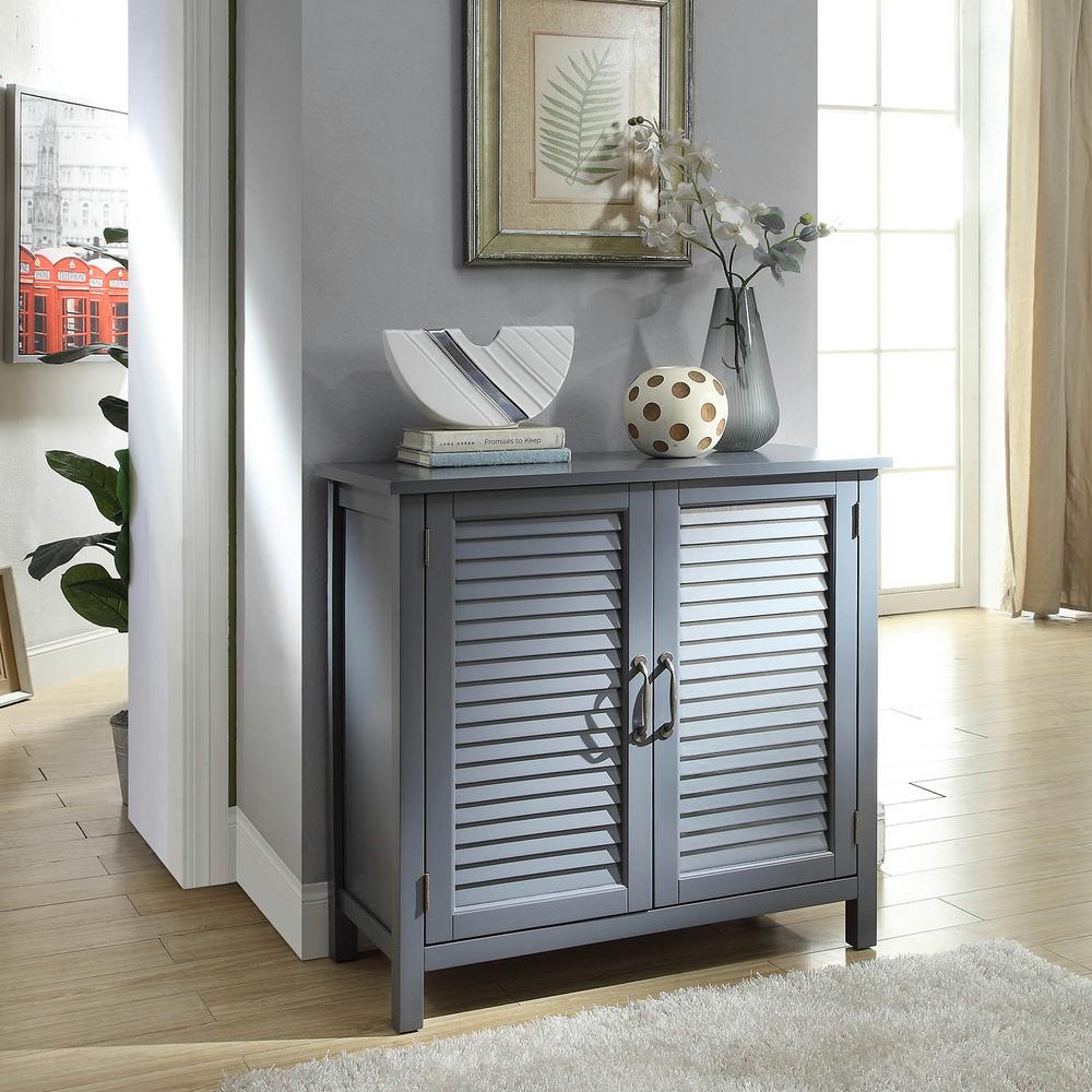 Usl Olivia Gray Accent Cabinet With 2 Shutter Doors Sk19087c5 Gy Usl Olivia Gray Accent Cabinet With 2 Shutter Doors