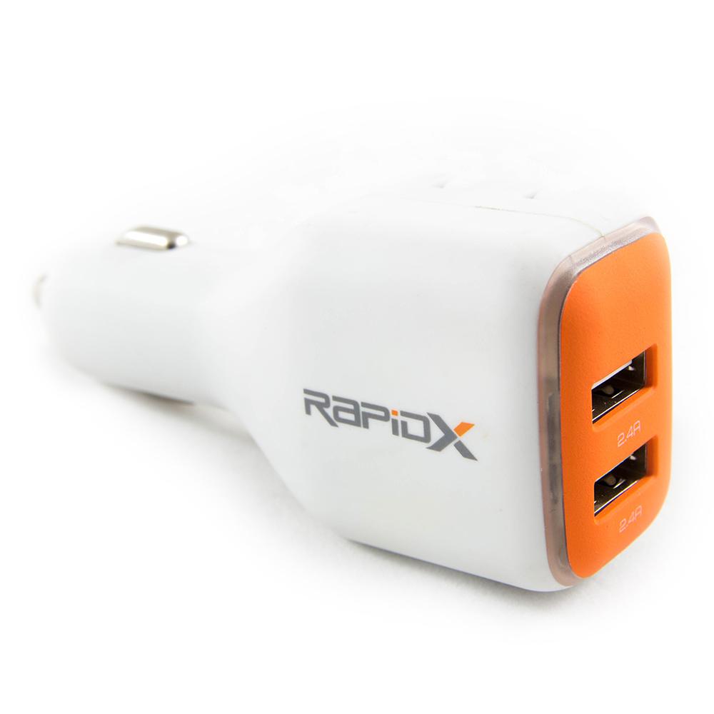 Rapidx Dualx Dual Usb Charger For Car And Home Orange Rx Dualxo Dualx Dual Usb Charger For Car And Home Orange