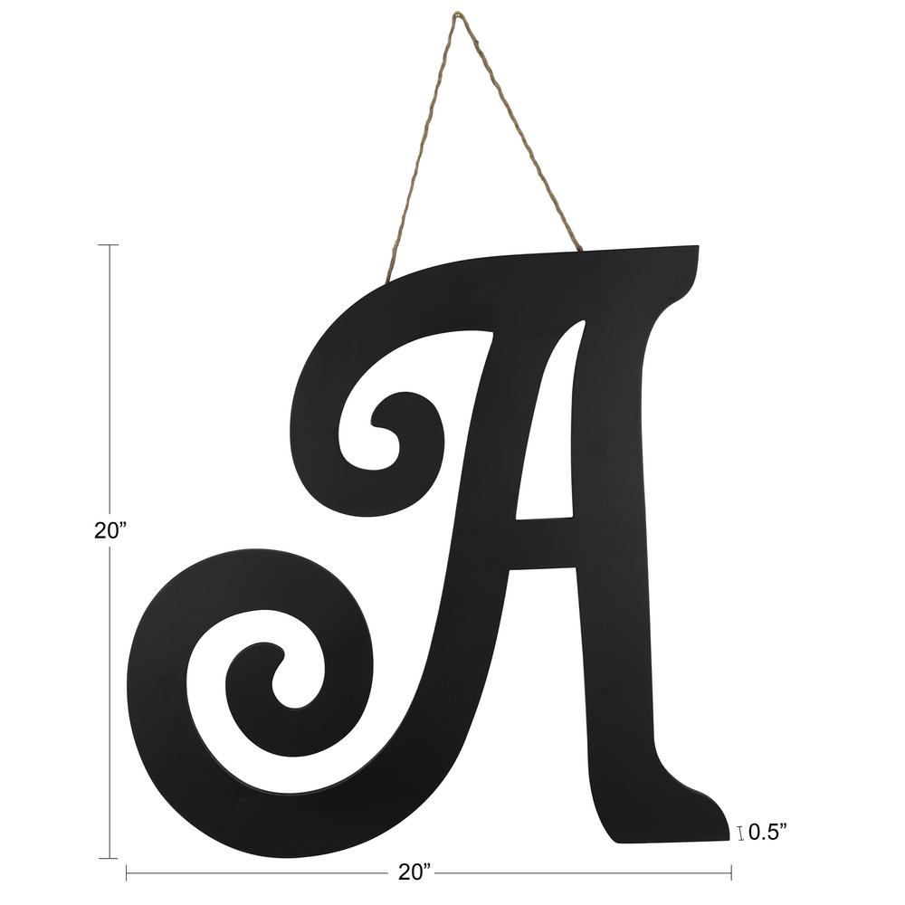 Decor Therapy 20 In Black A Script Letter Ac2832 The Home Depot