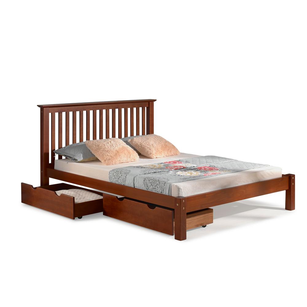 Barcelona Chestnut Queen Bed With Storage Drawers
