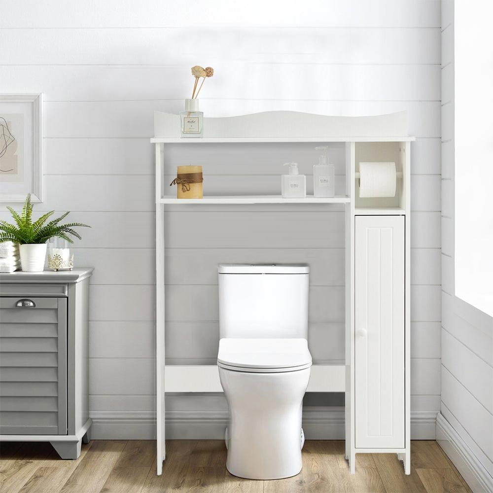 NCT TSR 4 Tier Shelf Over Toilet Bathroom Toilet Shelf with E-Book Metal Space Saver Shelf Organizer Bathroom Organizer Over-The-Toilet Shelf