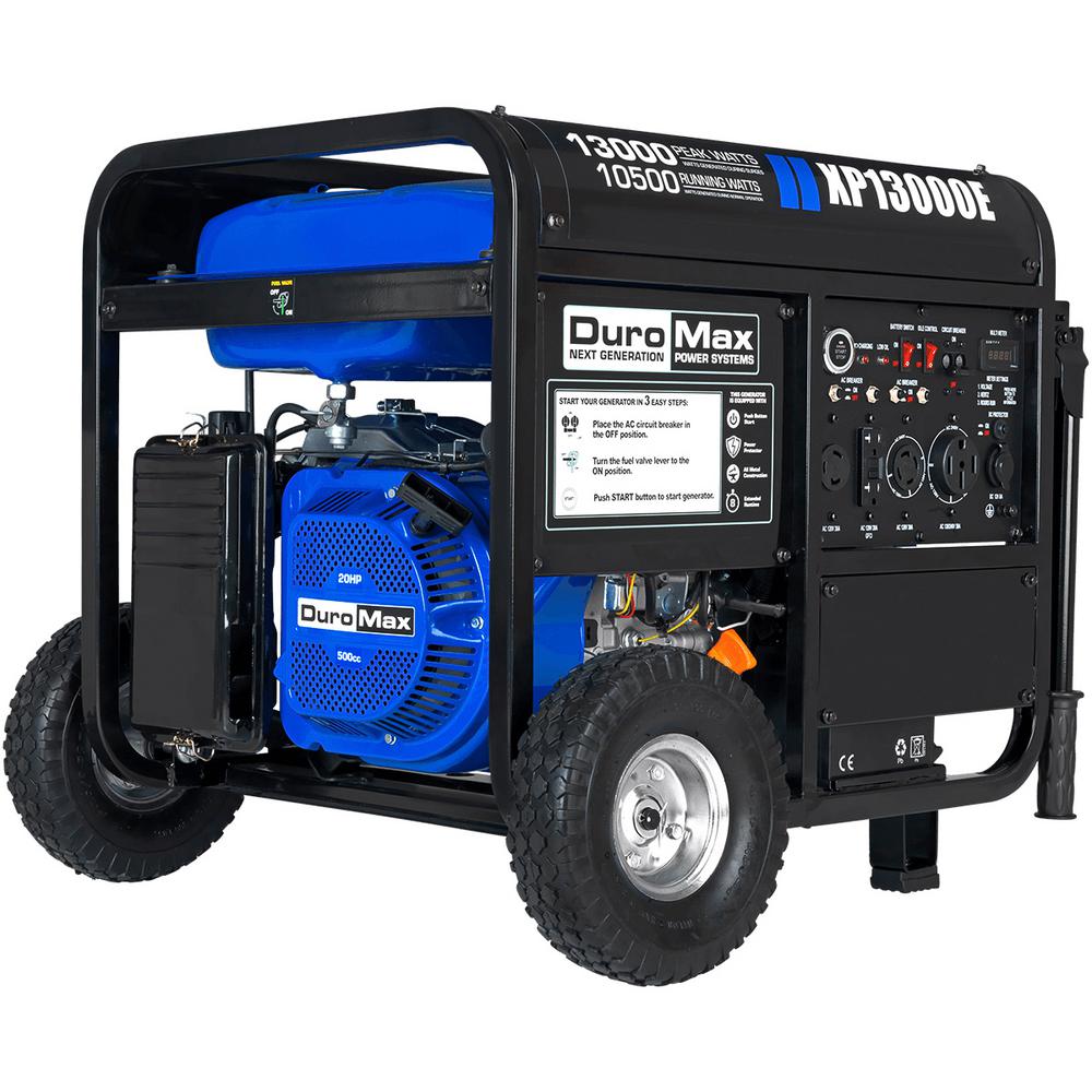 Duromax 13000-Watt/10500-Watt Portable Gasoline Powered Push Button Start Generator