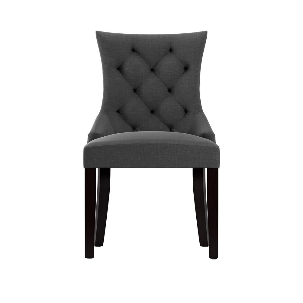 Corliving Antonio Dark Grey Fabric Accent Chair Set Of 2 Lad 400 C Corliving Antonio Dark Grey Fabric Accent Chair Set Of 2