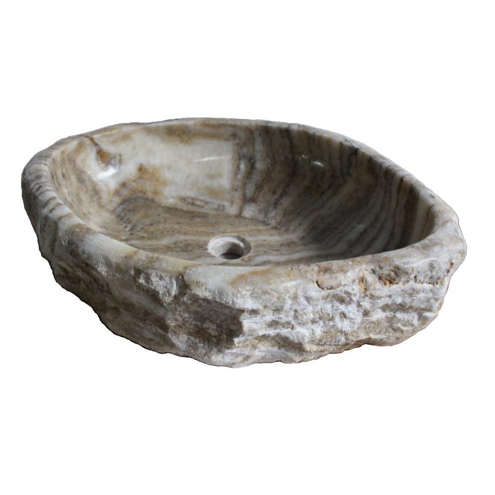 Eden Bath Natural Stone Vessel Sink In Jurassic Onyx