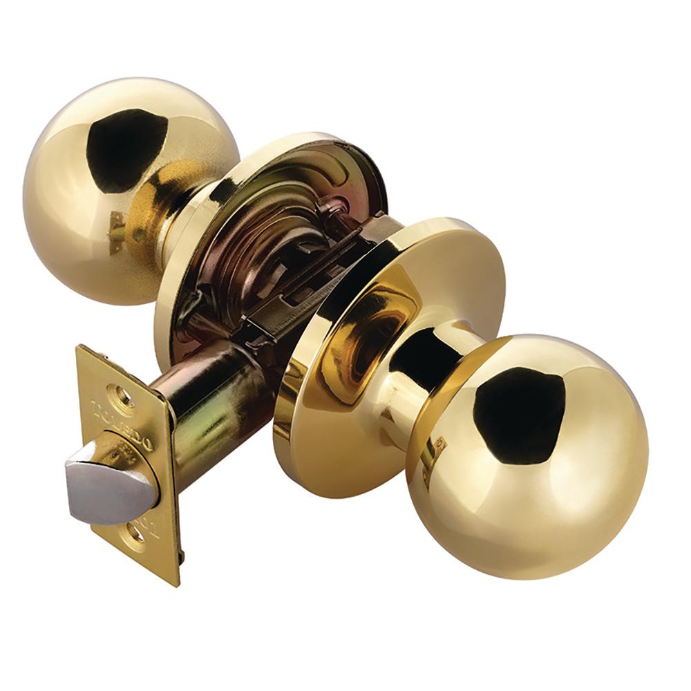 brass door handle with lock