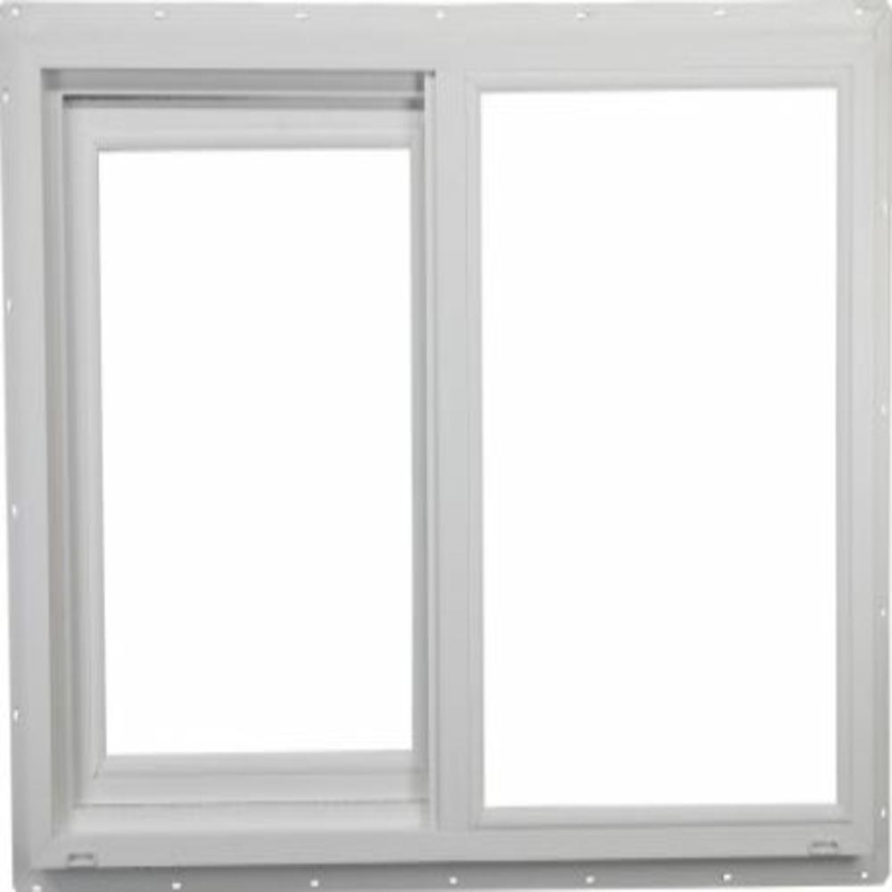 Ply Gem 23 5 In X 23 5 In Classic HP Obscure Glass White Vinyl   Ply Gem Sliding Windows Ply Gem Classic 64 300 