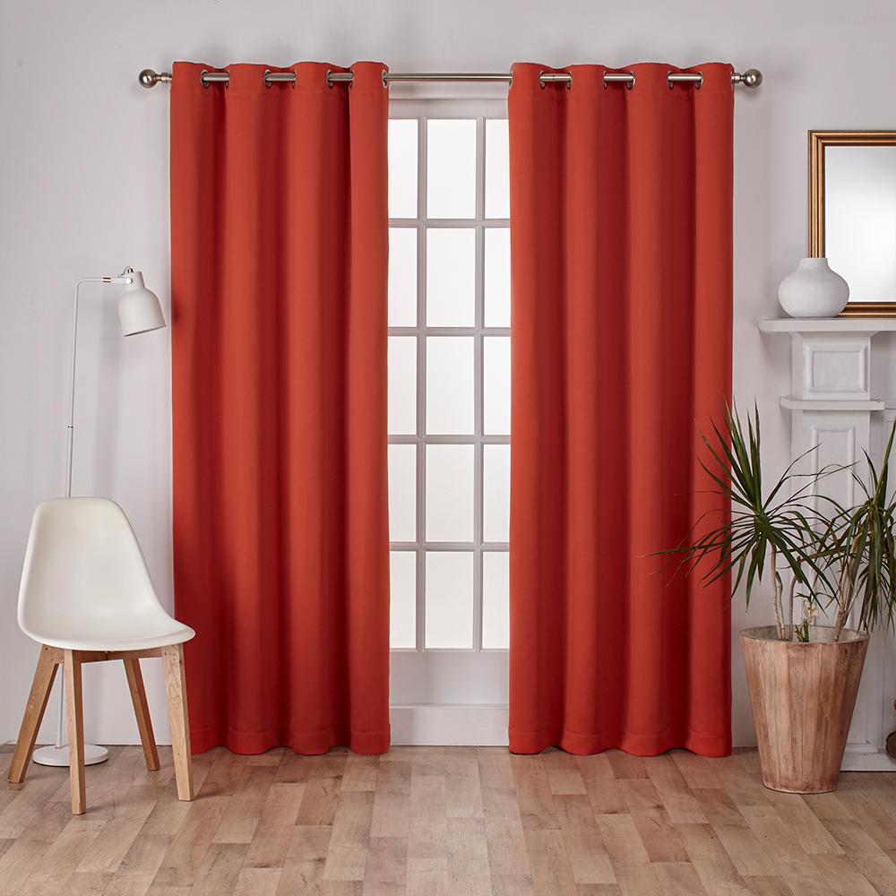 Orange Grommet Insulating Curtains Drapes Window