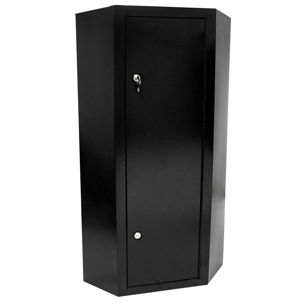 Homak Security 10 Gun Corner Black Steel Security Cabinet With 5