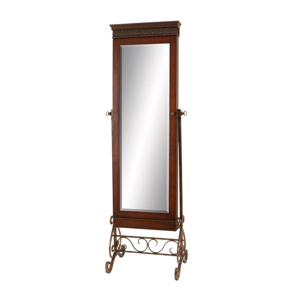 68 In H X 23 W Standing Mahogany Wood Framed Mirror Standing Mahogany Wood Framed Mirror