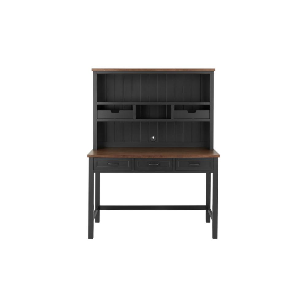 Home Decorators Collection 48 in. Rectangular Black/Walnut 5 Drawer Writing Desk with Solid Wood Material was $459.0 now $275.4 (40.0% off)