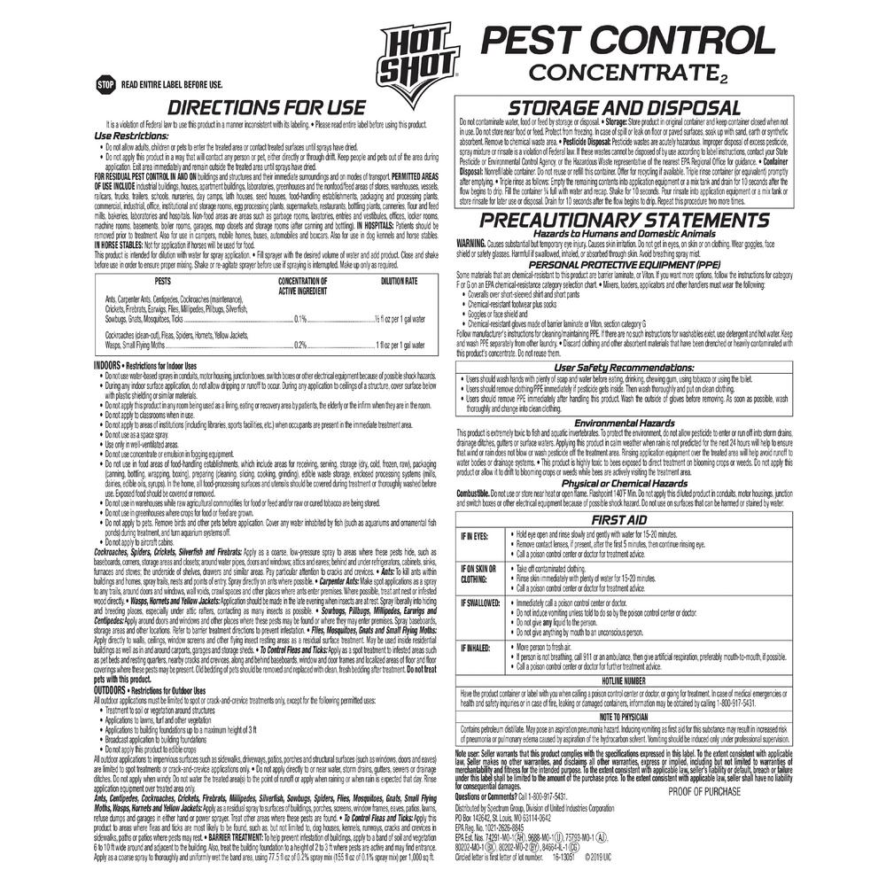Hot Shot Pest Control Concentrate 1 Oz Residual And Contact Control Hg 96376 1 The Home Depot