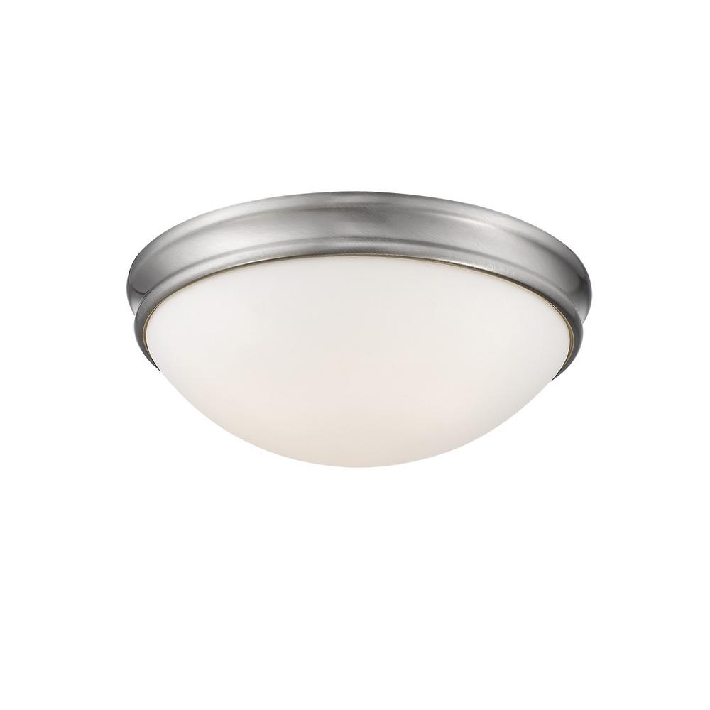 Millennium Lighting 14 In Wide 3 Light Brushed Nickel Flush Mount Light Brushed Nickel Flush Mount