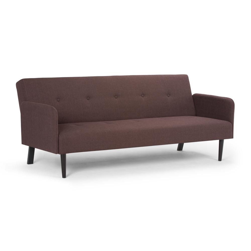 Simpli Home Ashby 1 Piece Maroon Brown Linen Look Fabric Sofa Bed Simpli Home Ashby 1 Piece Maroon Brown Linen Look Fabric Sofa Bed