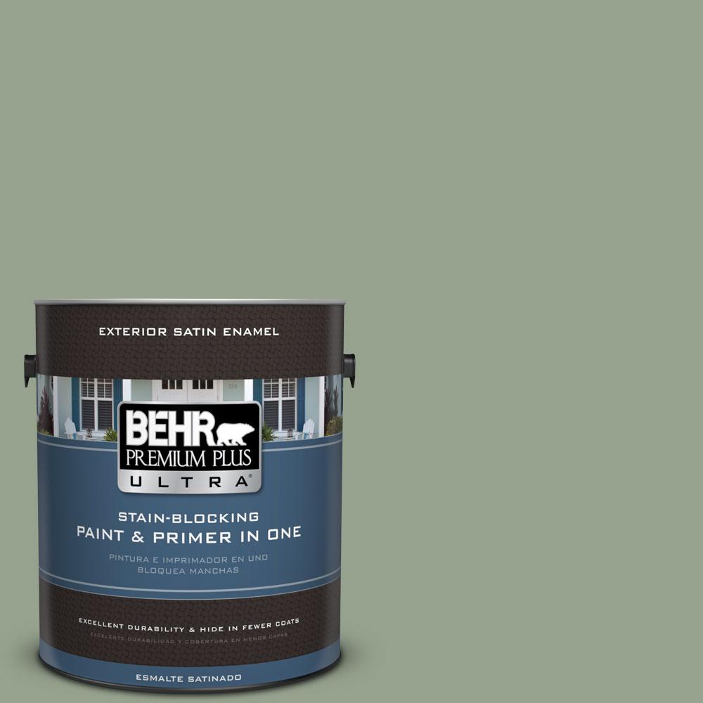 BEHR MARQUEE 1 gal. #N390-4 Bitter Sage One-Coat Hide Semi-Gloss ...