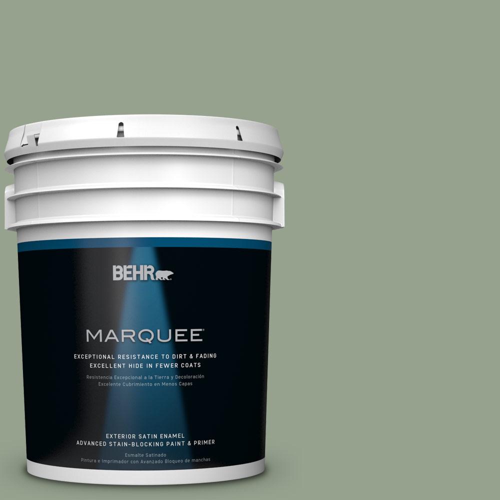 BEHR MARQUEE 5 gal. N3904 Bitter Sage Satin Enamel Exterior Paint and