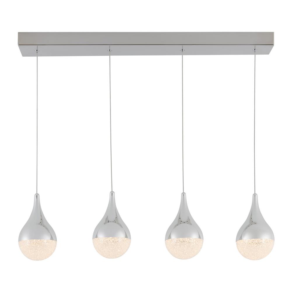 Artika Glitzer 24-Watt Integrated LED Chrome Pendant