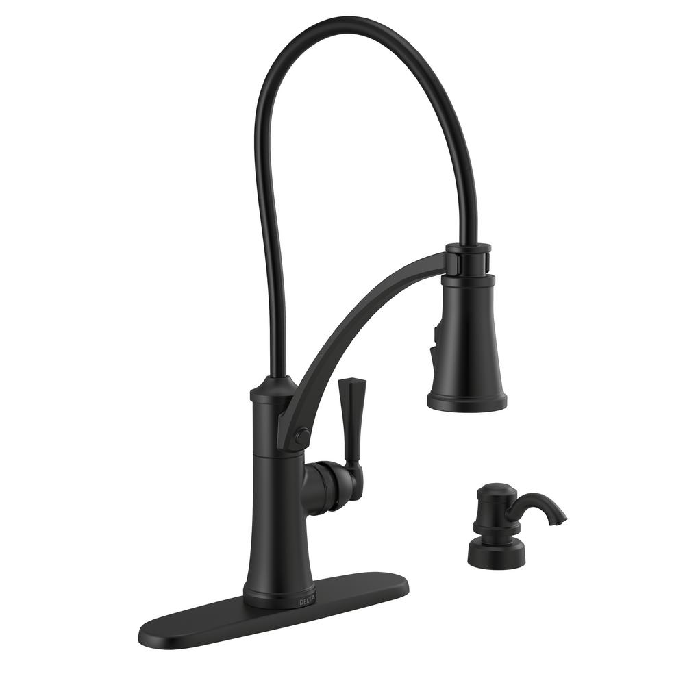 Delta Foundry Single Handle Pull Down Sprayer Kitchen Faucet With