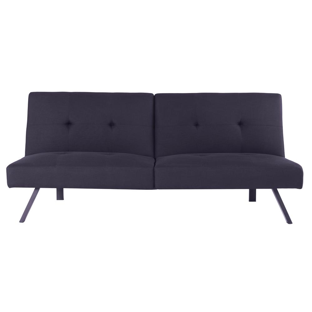Simmons Soho Black Convertible Sofa Si Ca Soh Blk The Home Depot Simmons Soho Black Convertible Sofa
