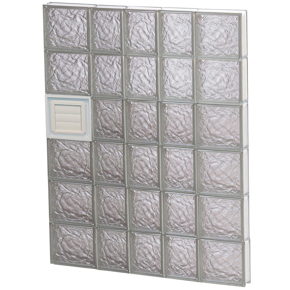 Clearly Secure 32.75 in. x 46.5 in. x 3.125 in. Frameless Ice Pattern