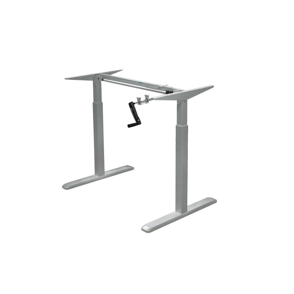 X Brand Grey Adjustable Height Crank Desk Frame Table Top Not