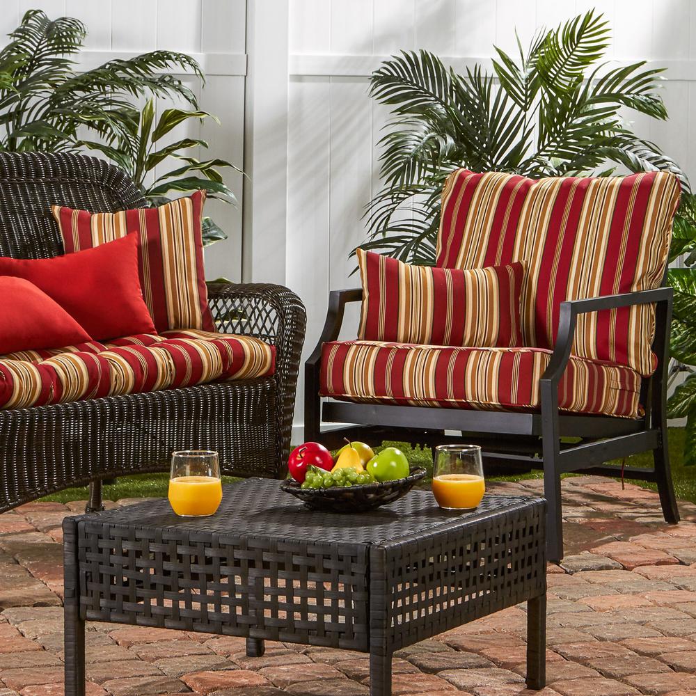 Greendale Home Fashions Roma Stripe 2 Piece Deep Seating Outdoor Lounge Chair Cushion Set Oc7820 Romastripe The Home Depot