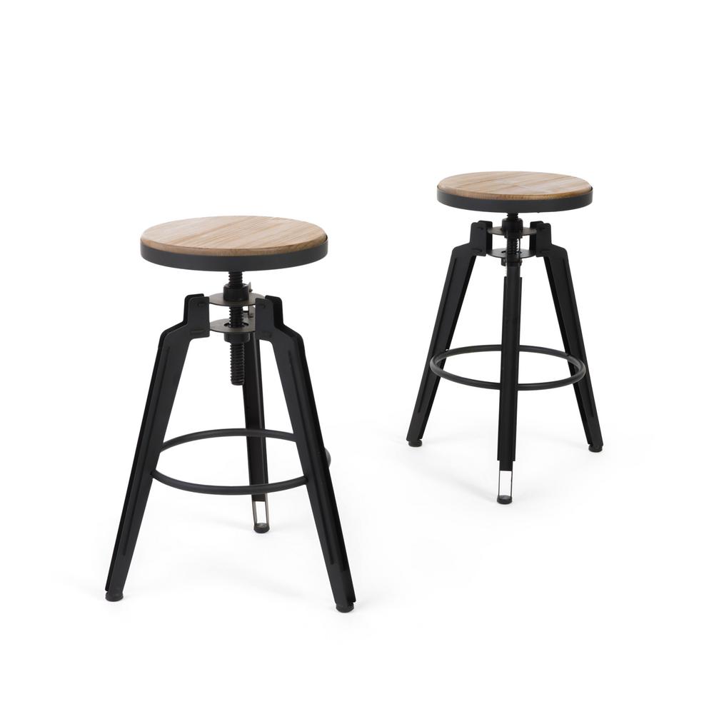 Noble House Heidi 30 In Antique Adjule Bar Stool Set Of 2 Noble House Heidi 30 In Antique Adjule Bar Stool Set Of 2