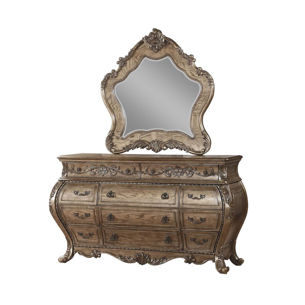 Homeroots Amelia 48 In Vintage Oak Wood Mirror 347089 The Home Vintage Oak Wood Mirror 347089